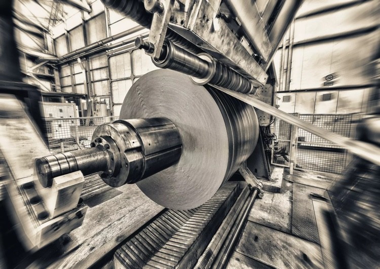 Closeup shot of machinery in a factory